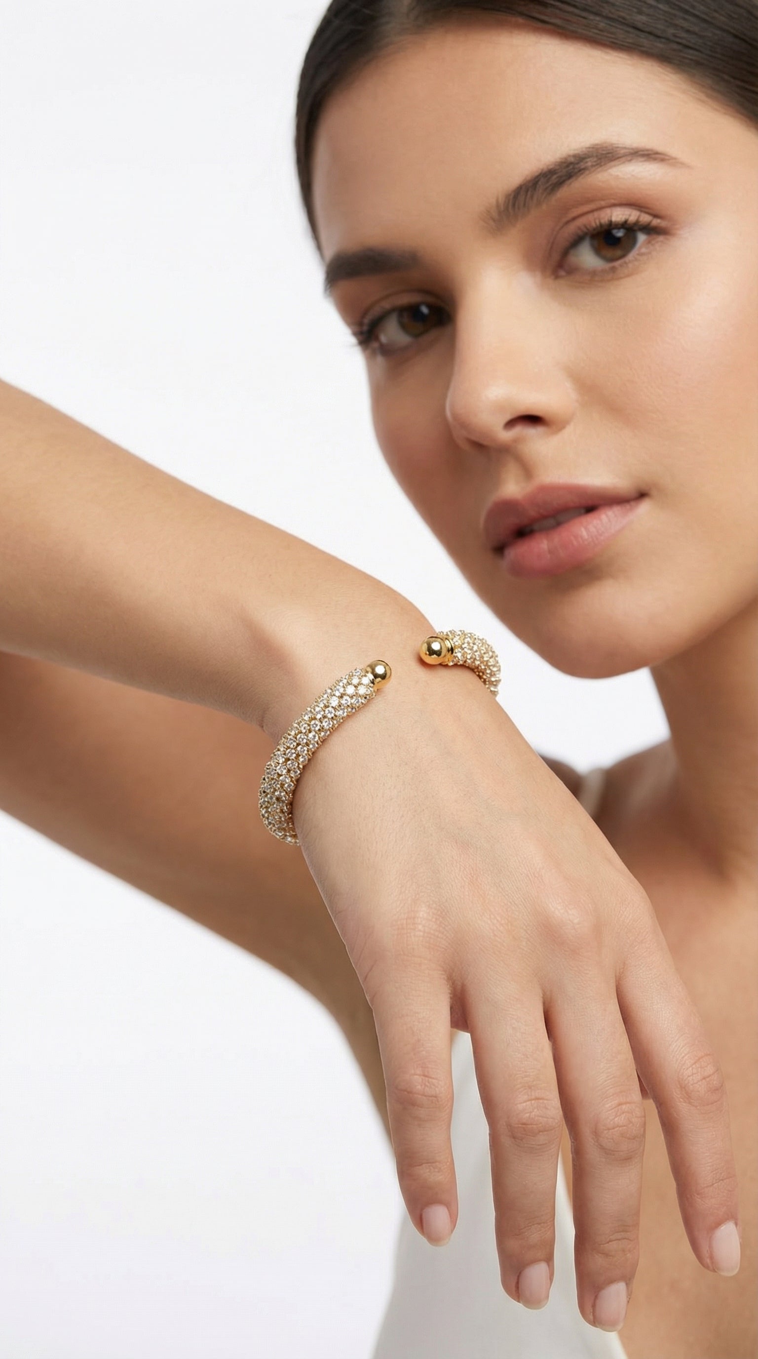 Pulsera en cristales dorados