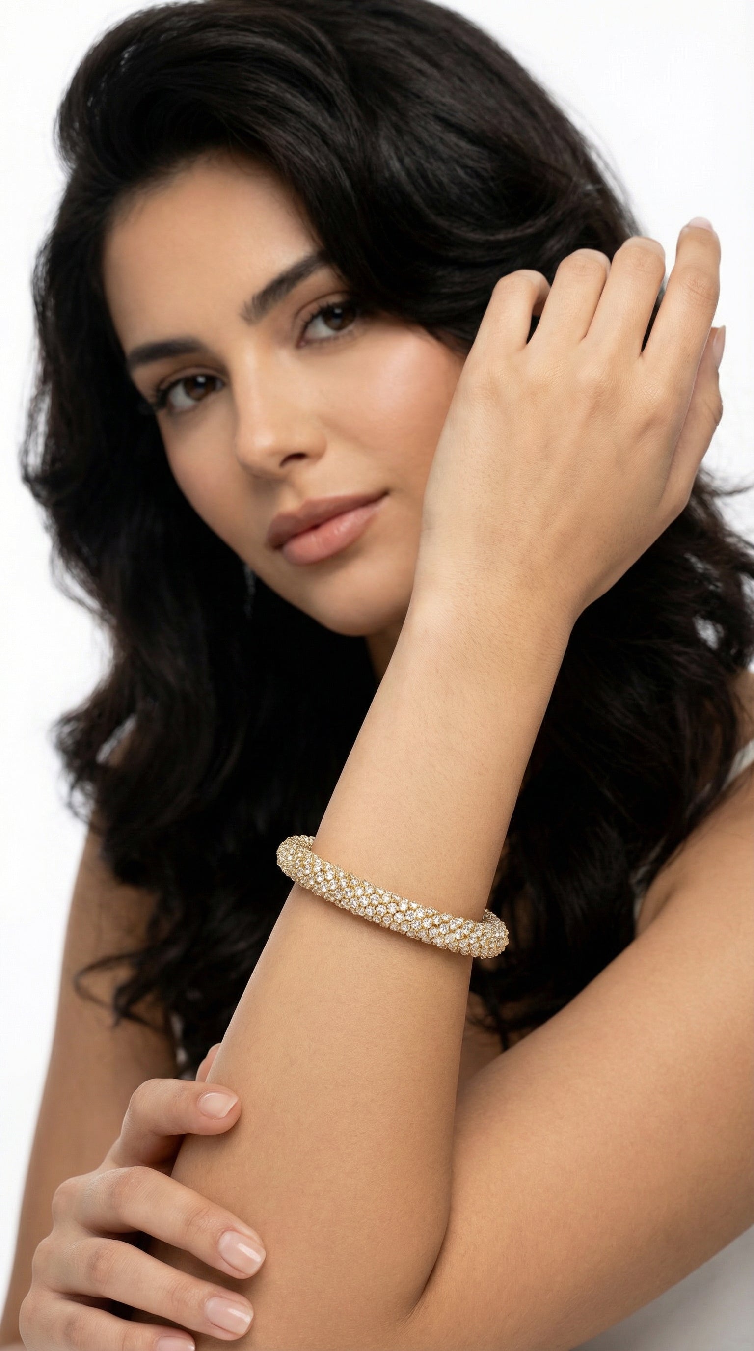 Pulsera en cristales dorados