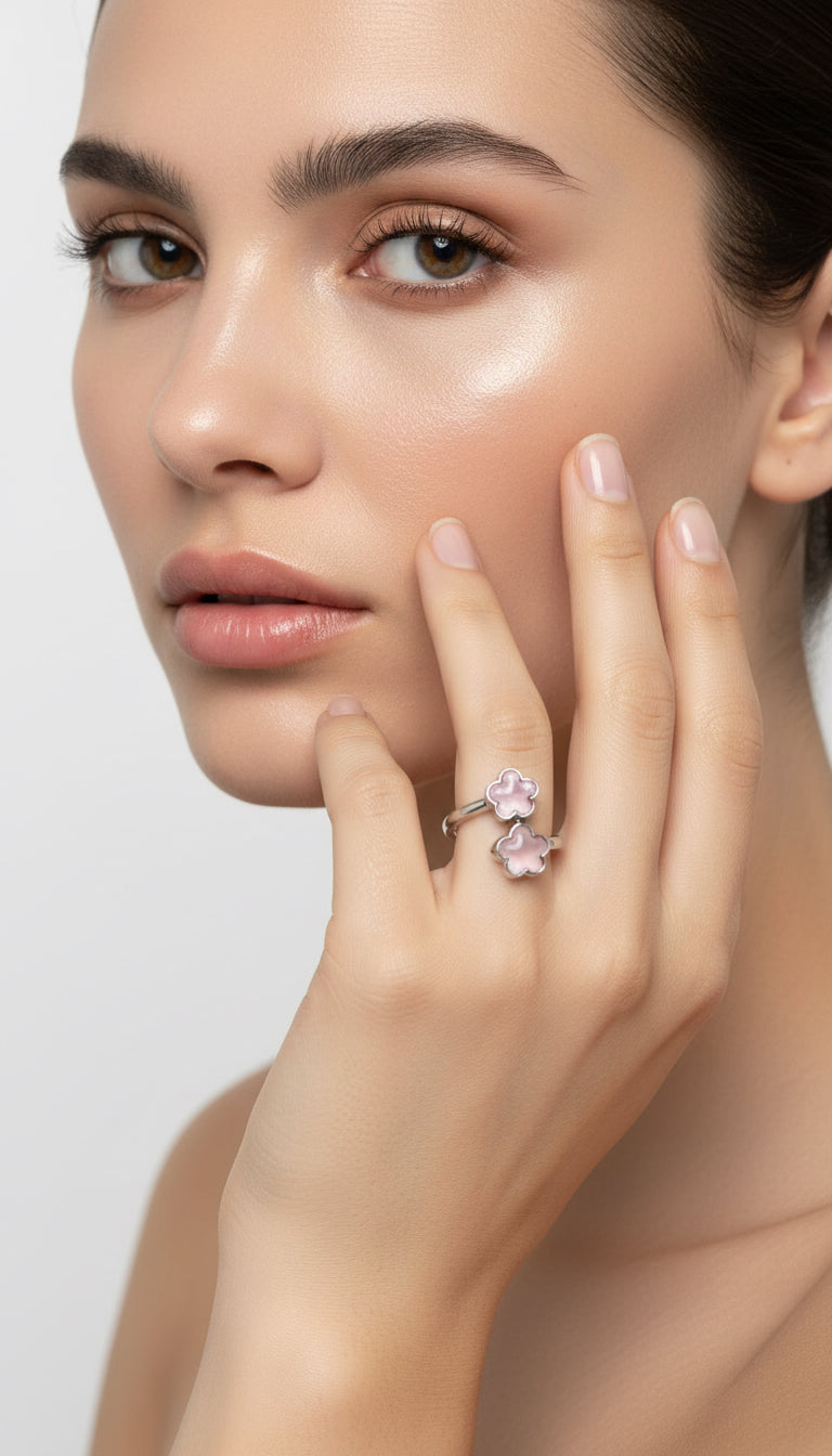 Set de trébol en lila