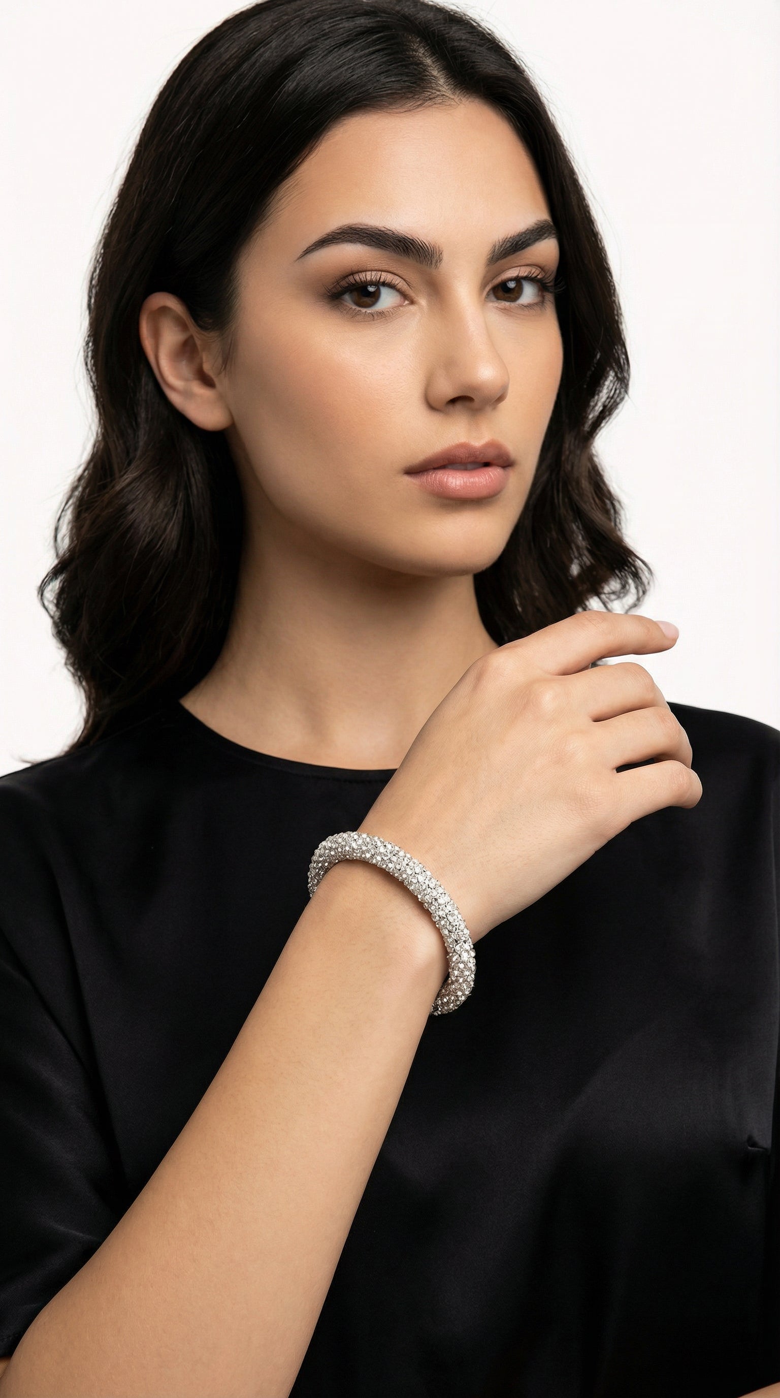 Pulsera de cristales en plata