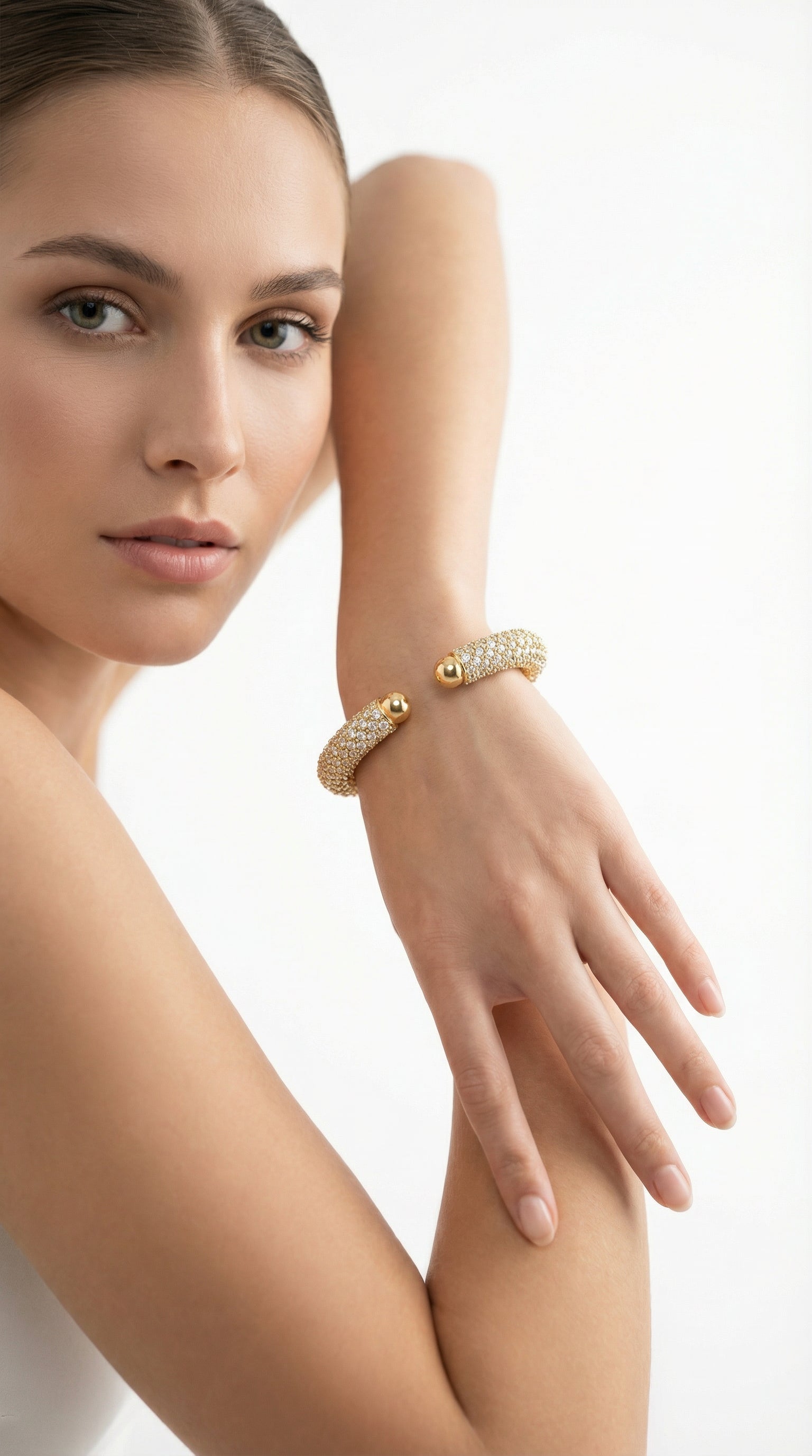 Pulsera en cristales dorados