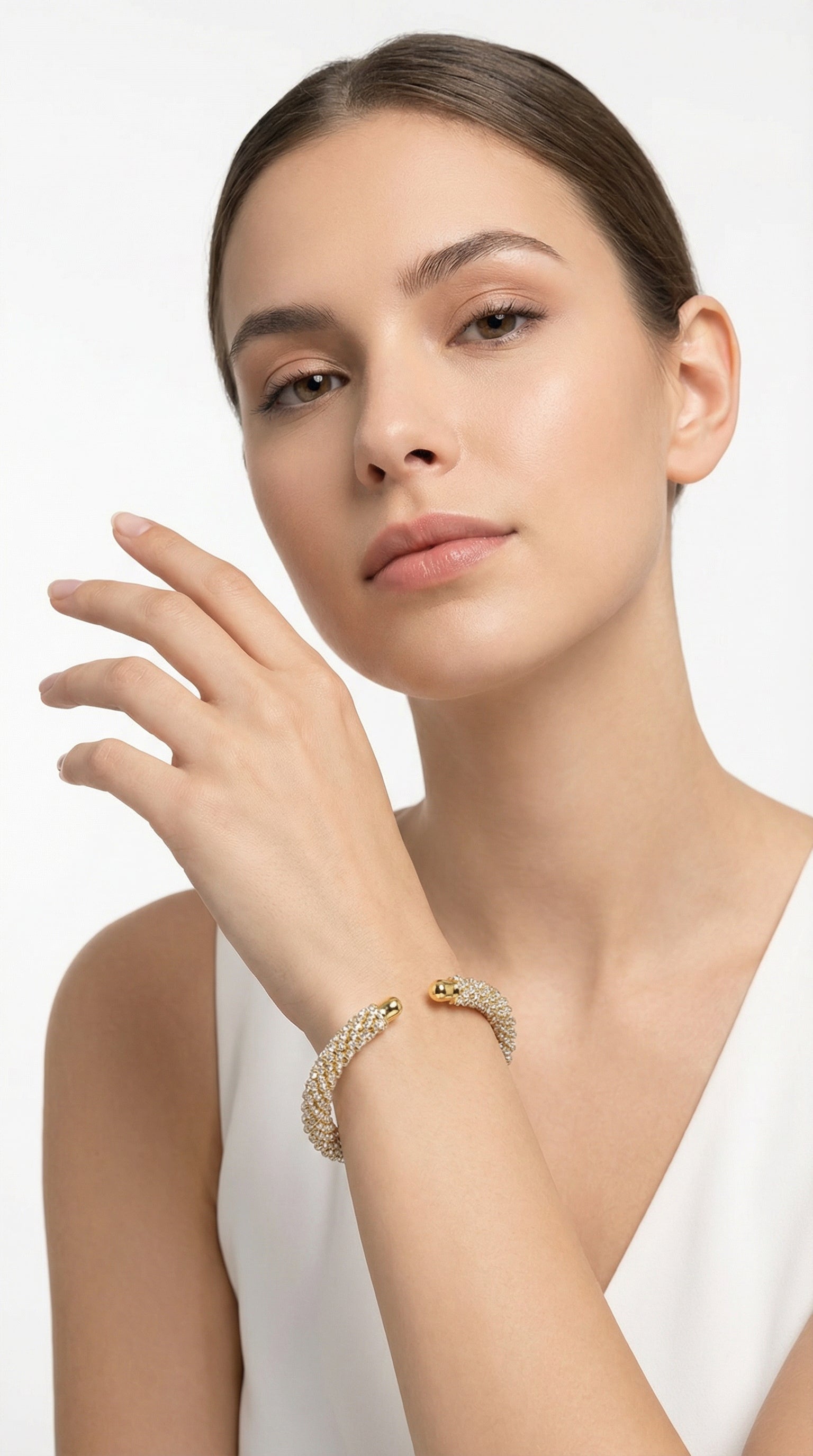 Pulsera en cristales dorados